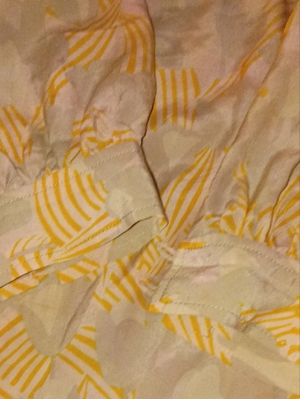 Tory Burch Yellow and Cream Patterned Button-Down Shirt